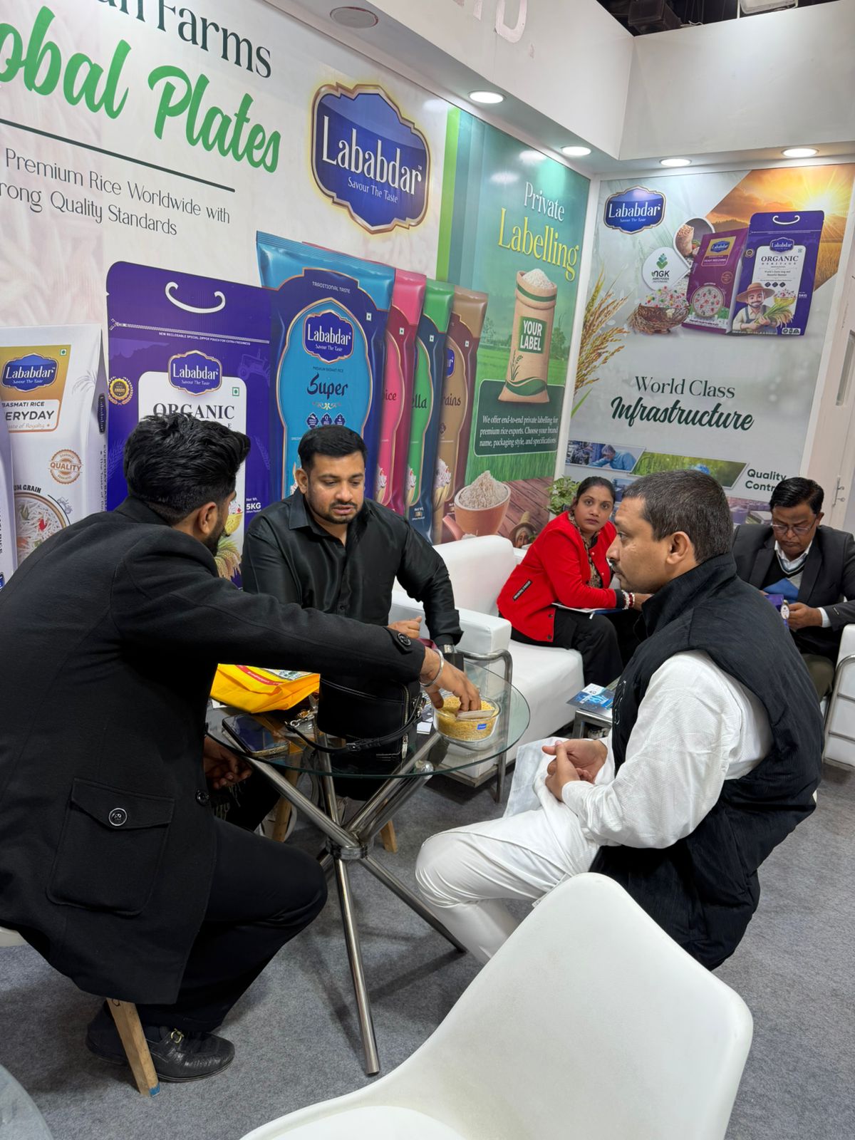 Buyers tasting Lababdar premium basmati rice